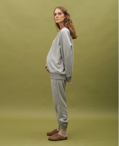jogging maternité grossesse coton gris