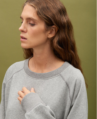 Umstands-Sweatshirt Baumwolle Gelb Frida l Tops & Sweats für schwangere Frauen -  Grau 