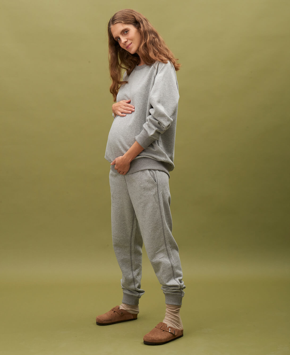 Frida Grey Cotton Pregnancy Sweatshirt