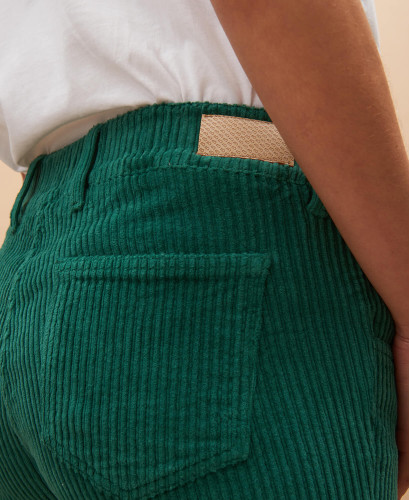 Green Corduroy Cotton Maternity Pants