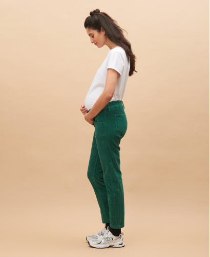 pantalon maternite velours femme vert