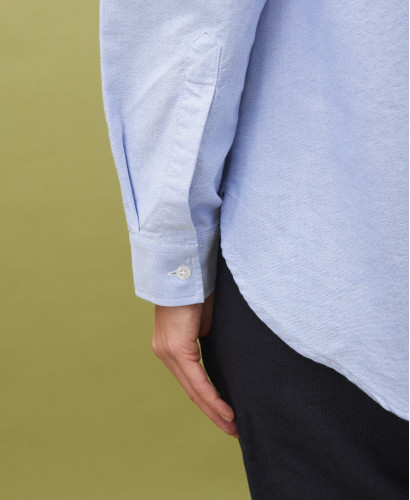 Chemise de grossesse Justine bleue en coton oxford