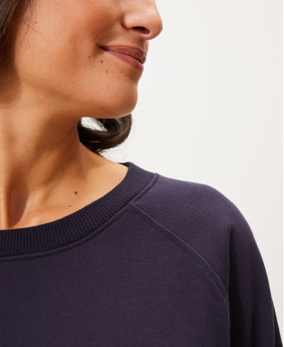 Umstands-Sweatshirt Baumwolle Gelb Frida l Tops & Sweats für schwangere Frauen -  Marineblau 