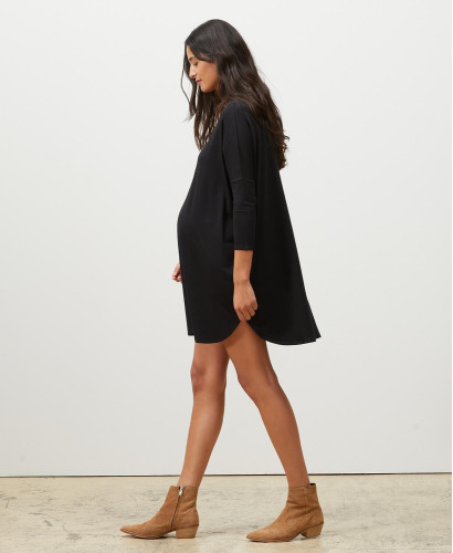 jeanne tencel pregnancy black dress