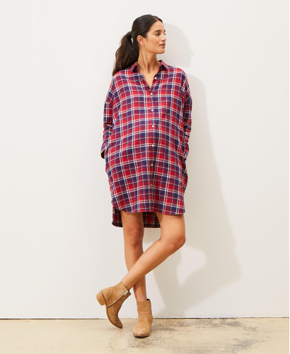 Colette pregnancy shirt dress | Eco-responsible maternity dresses -  Checked 