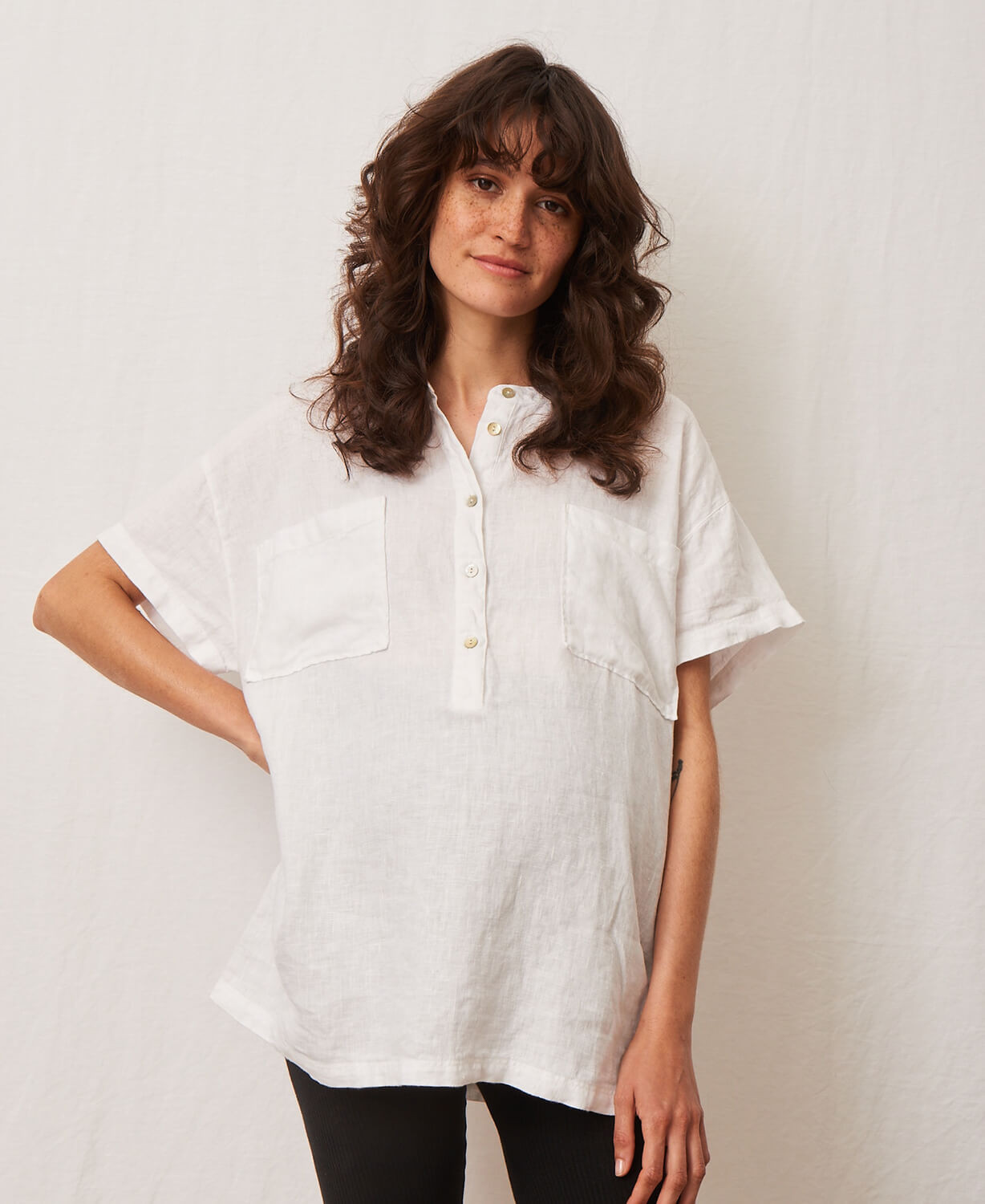 Maternity Cotton Blouse Long Sleeve Loose Fit Linen Shirt Women