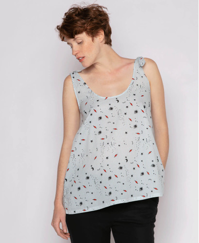 Nina Print Pregnancy Top l Ethical & Sustainable Maternity Top & Tank