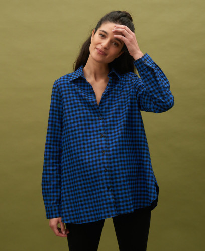 Justine Vichy Cotton Flannel Pregnancy Shirt