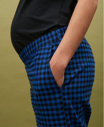 Billie Vichy Cotton Flannel Pregnancy Pants