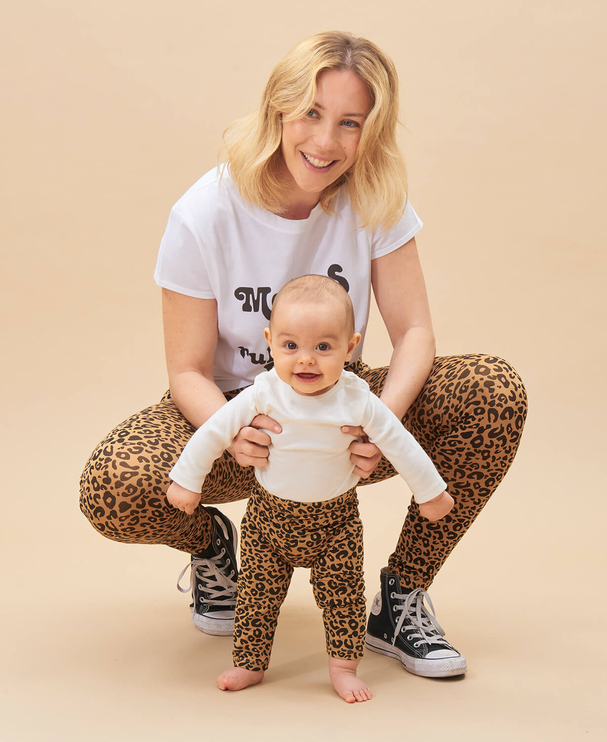 legging enfant leopard camel coton bio