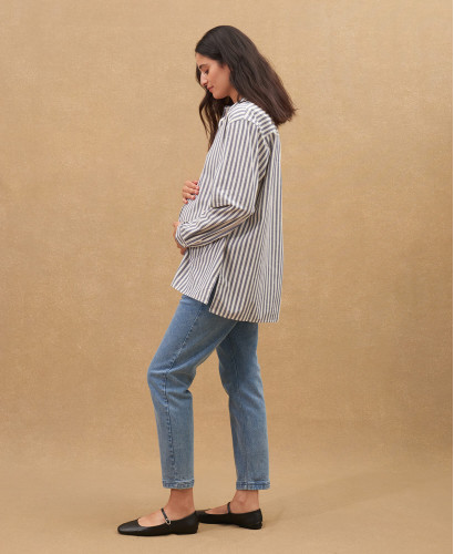 Juliette Cotton Pregnancy Striped Shirt