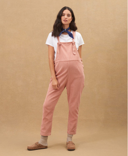 Cotton Pregnancy Overall l Stylish & Cool Maternity Overalls & Suits -  Pink Corduroy 