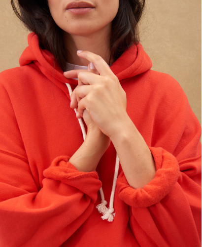 hoodie grossesse coton rouge