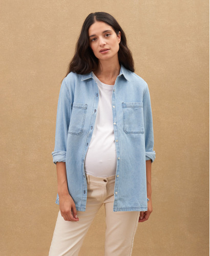 Ecru Straight Pregnancy Jeans