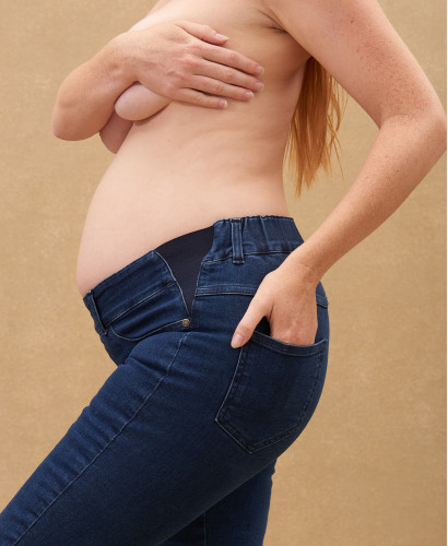 Hemp Blue Pregnancy Slim Jeans | Eco-responsible Maternity Pants & Jeans -  Blue 