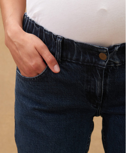 jean droit bleu brut grossesse durable