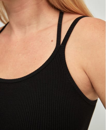 Bamboo Rib Seamless Pregnancy Black Overall