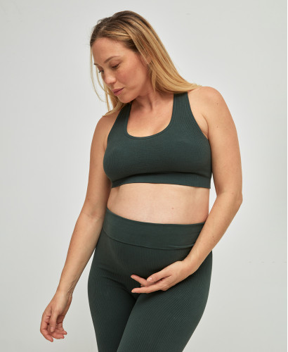 Seamless Maternity Bra Organic Cotton Green l Pregnant Women's Underwear