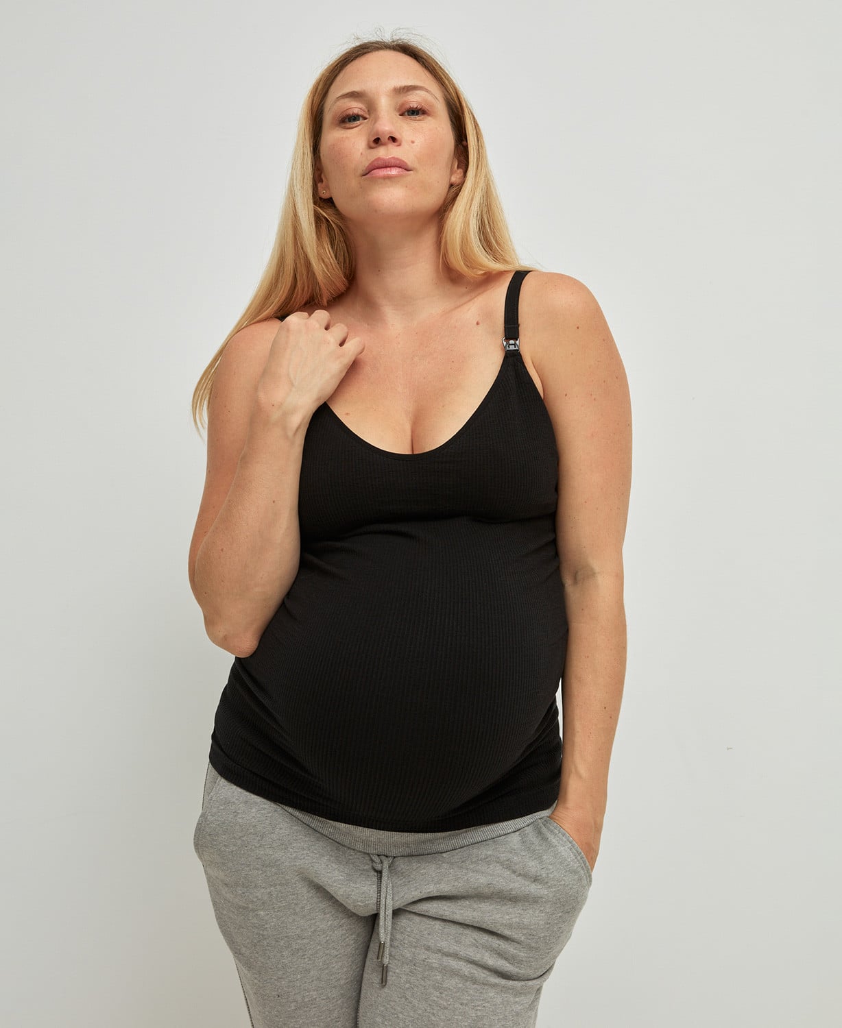 Top Allaitement Brassière intégrée Sans Couture Côtelé Coton Bio