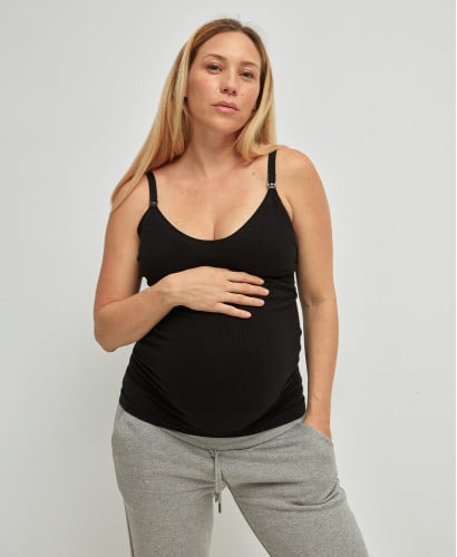 Organic Cotton Rib Seamless Nursing Top