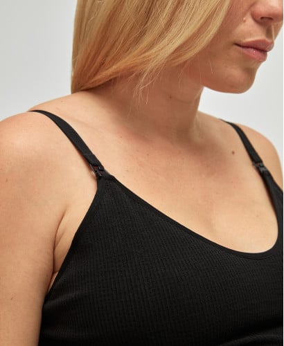 Top Allaitement Brassière intégrée Sans Couture Côtelé Coton Bio