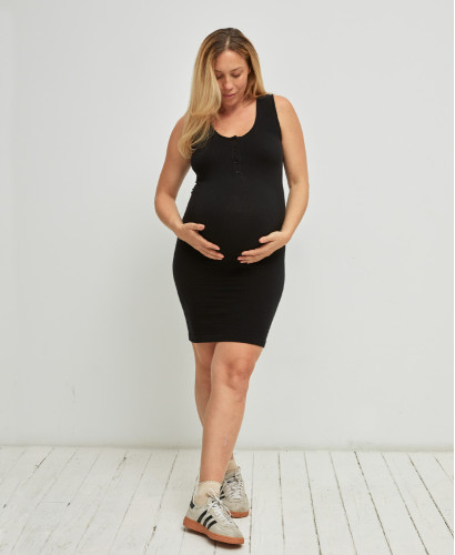 Rib Seamless Pregnancy Tank Dress