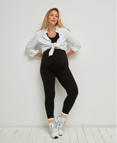 Organic Cotton Rib Seamless Pregnancy Leggings