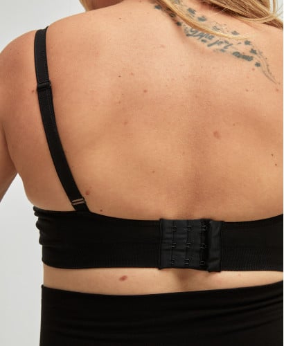 Black Maternity & Nursing Seamless Organic Cotton Bra