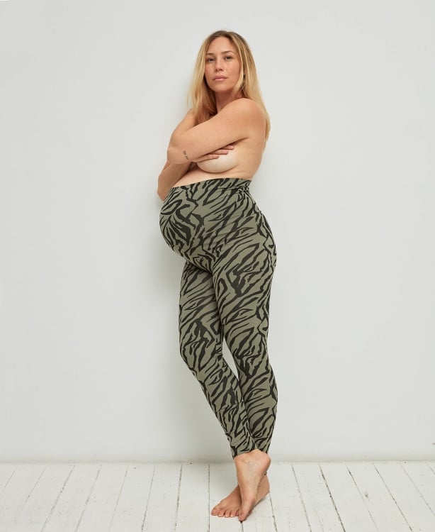 Legging de maternité en coton bio à motif zèbre