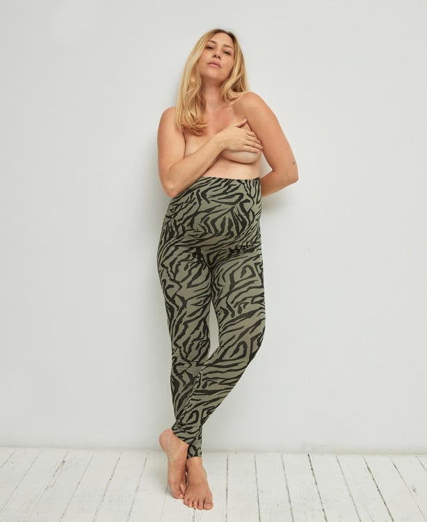 Legging de maternité en coton bio à motif zèbre