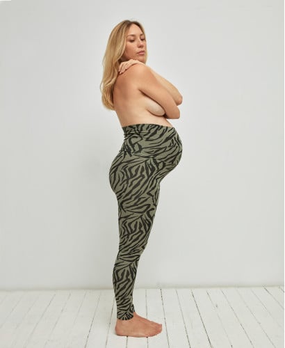 Schwangerschaftsleggings mit Zebra aus Bio-Baumwolle