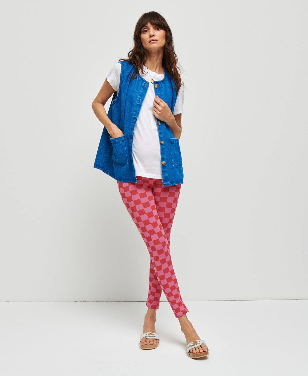 Legging De Grossesse Court Taille Haute Coton Grande Taille – Merry Style MS10-465, Confort Été