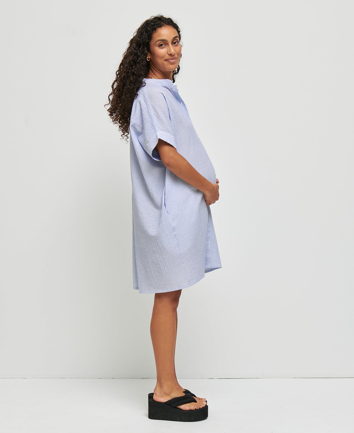 Robe De Maternité Allaitement – Robe D’hôpital Confortable, Pratique Pour L’accouchement Et L’allaitement, En Polyester