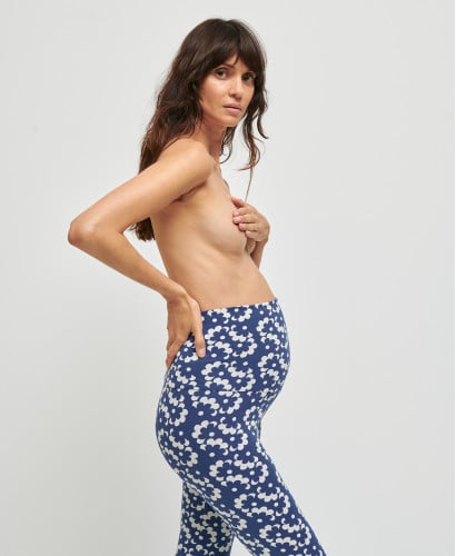 Schwangerschaft-Leggings aus Bio-Baumwolle Blumen
