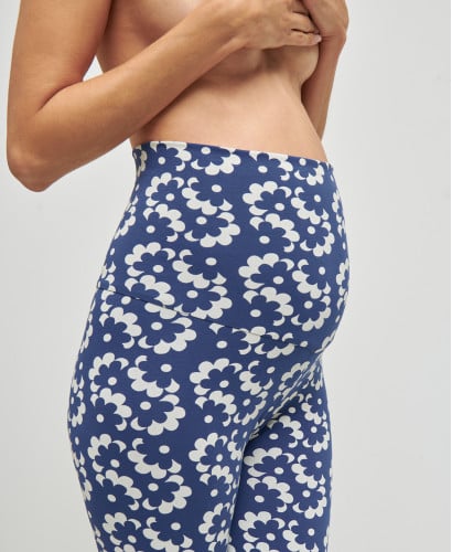 legging grossesse fleurs vintage coton bio