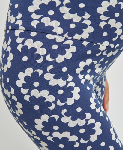 legging grossesse fleurs vintage coton bio