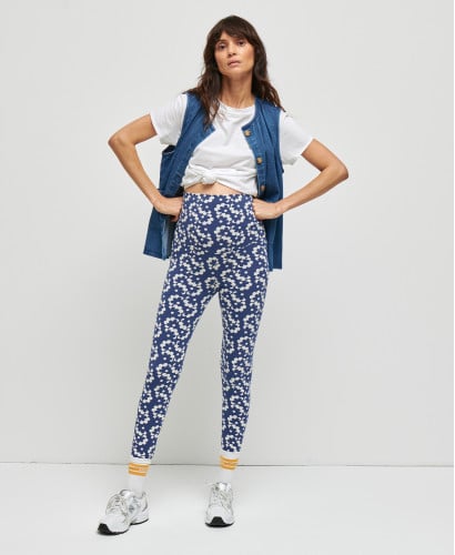 legging grossesse fleurs vintage coton bio