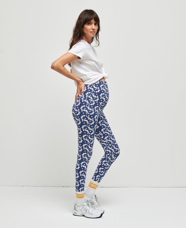 legging grossesse fleurs vintage coton bio