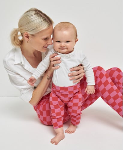 Kinder-Leggings Sonnenblumen Bio-Baumwolle | Kinder Essentials -  Rosa/Rot 