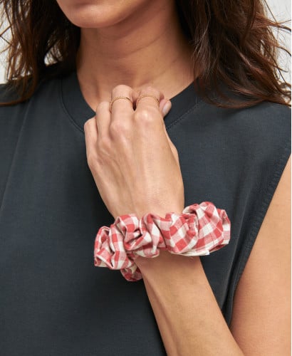 Maxi Chouchou Coton Noir Pois | Accessoires mode durable -  Vichy Rouge 