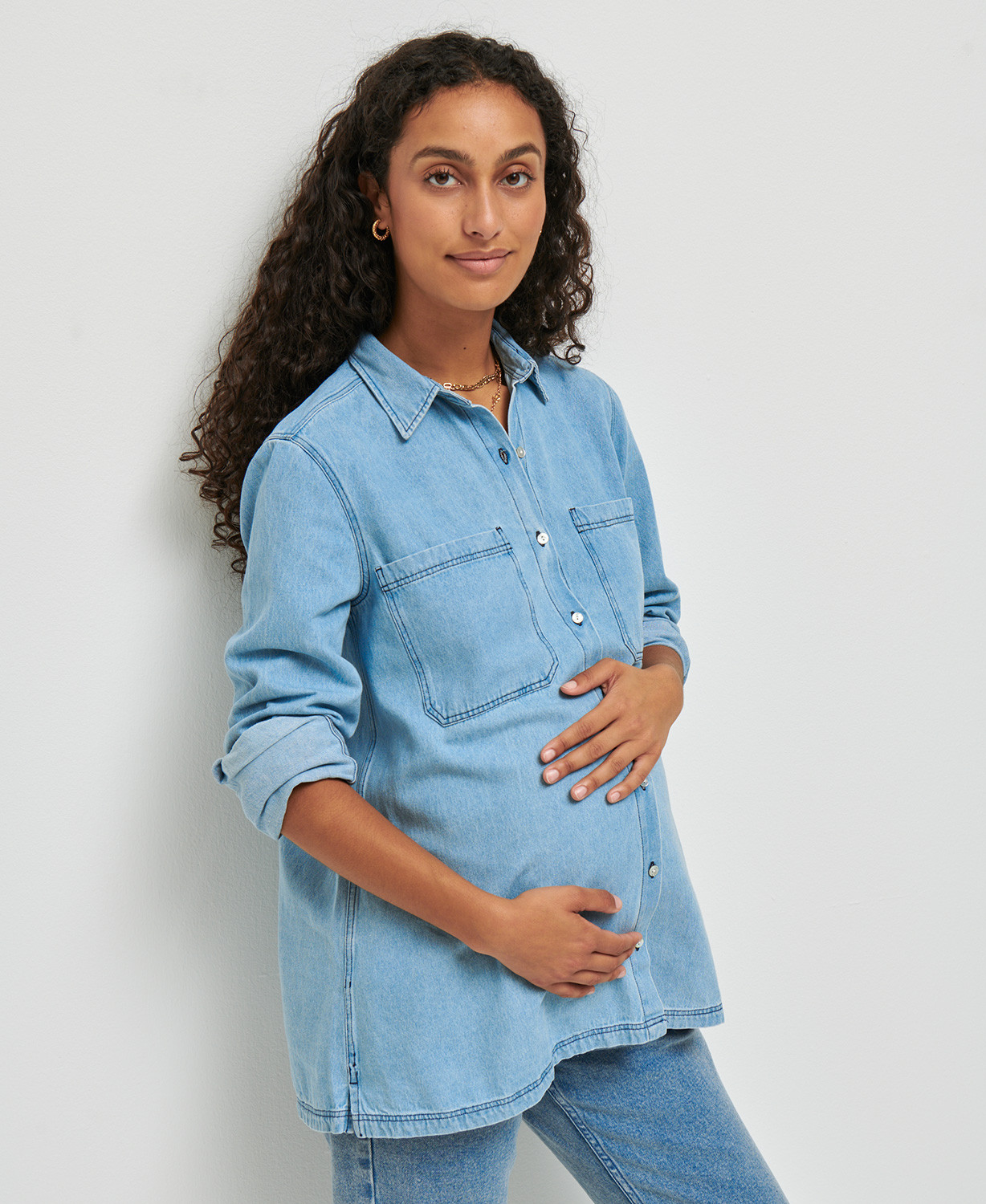 June Denim Pregnancy Shirt