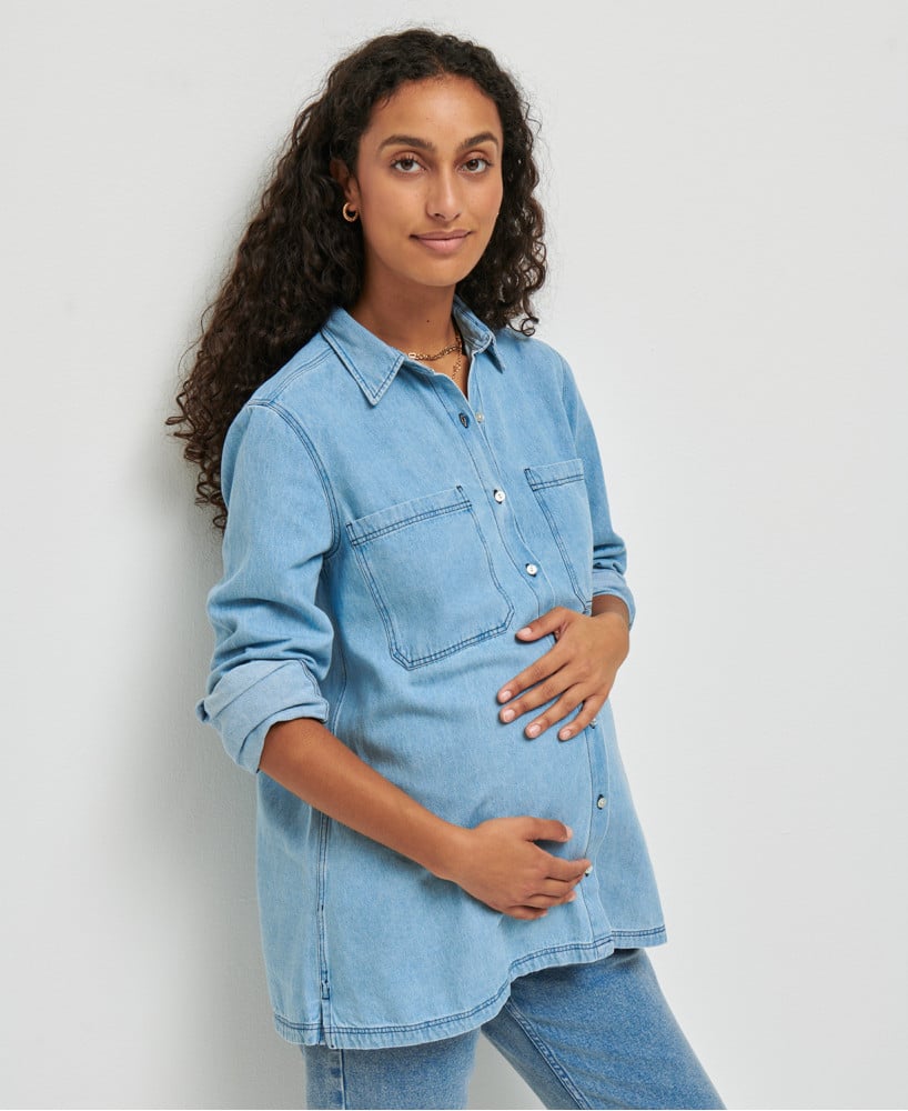 Chemise Maternité Femme Bleu Marine - Confort Et Style Pendant La Grossesse