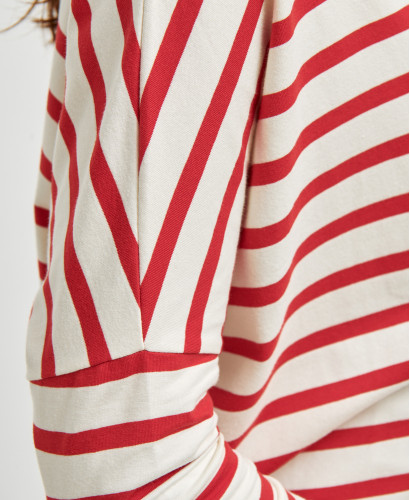 Red Striped Cotton Pregnancy Top