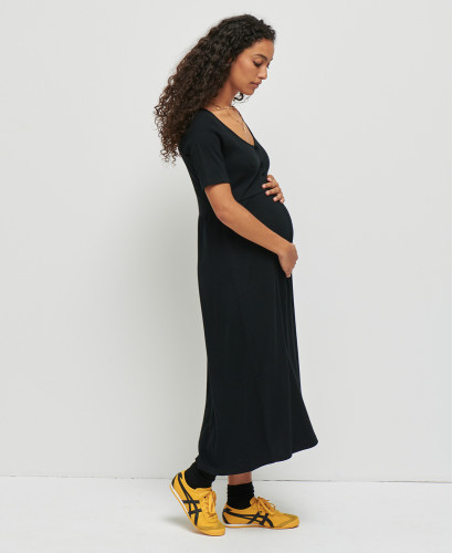 Alabama Black Organic Cotton Pregnancy Dress