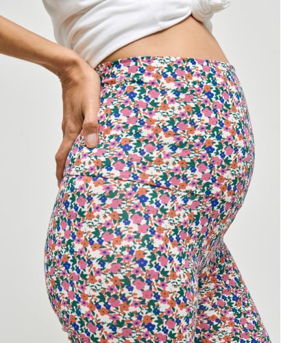 Biker Short Grossesse Liberty Ecru Coton Bio