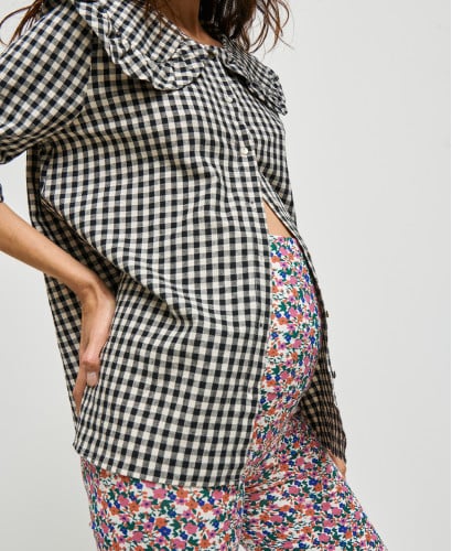 Biker Short Grossesse Liberty Ecru Coton Bio