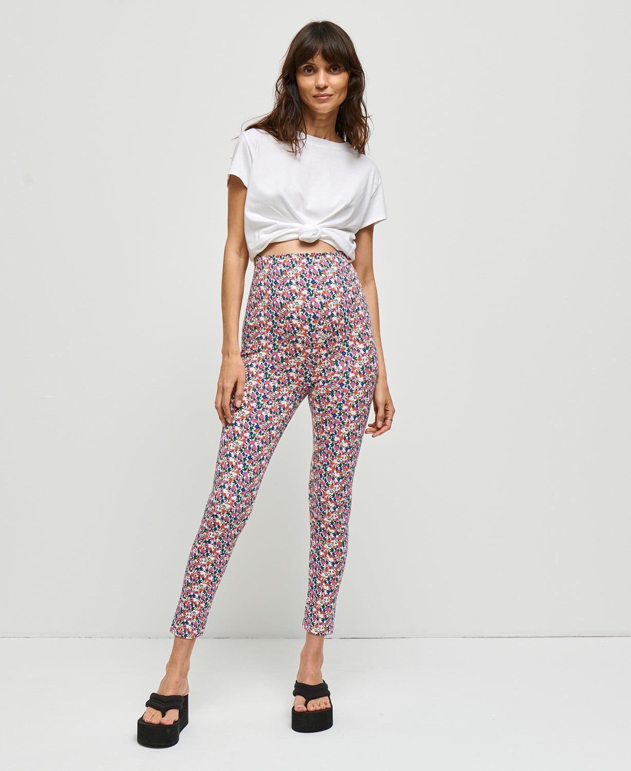 Legging Grossesse Liberty ecru Coton Bio