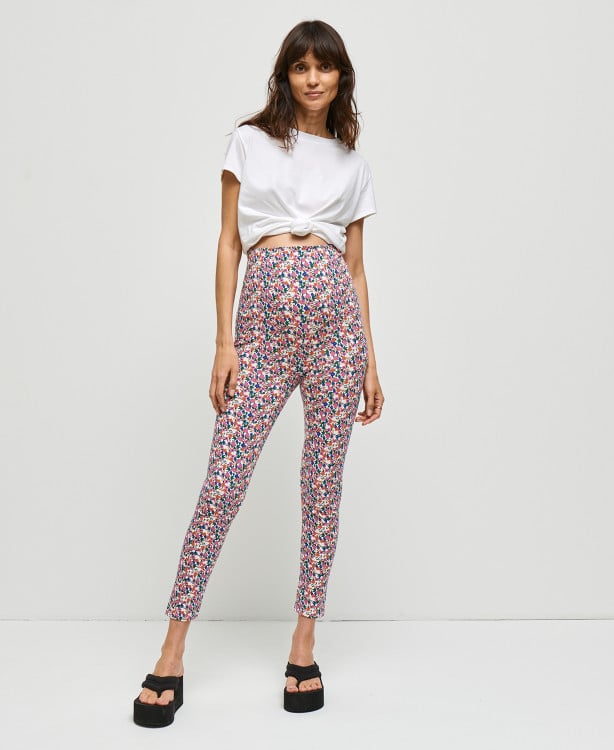 Legging Grossesse Liberty ecru Coton Bio