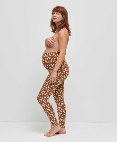 Organic Cotton Geometric Camel Flowers Pregnancy Leggings