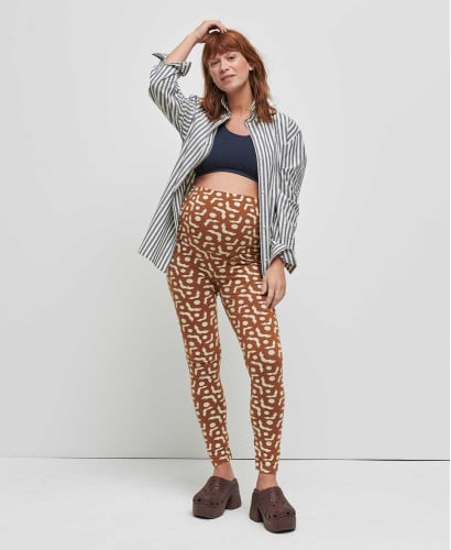 Organic Cotton Geometric Camel Flowers Pregnancy Leggings